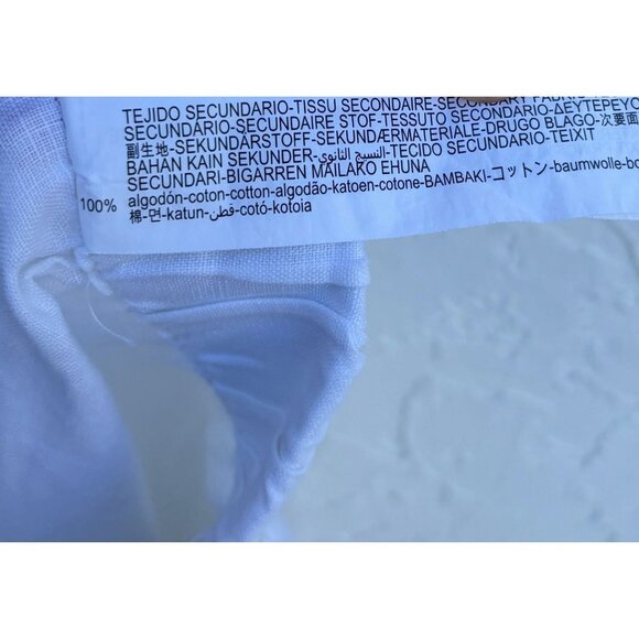 Zara Womens Pull On Elastic Waist Drawstring Linen Trouser Pants White Sz L - Picture 11 of 12